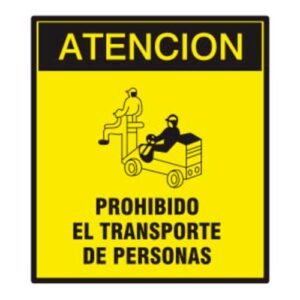 Cartel - Atención prohibido el transporte de personas