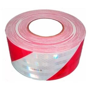 Cinta reflectiva roja/blanca 45° ancho 7,5 cm largo 45,7 metros